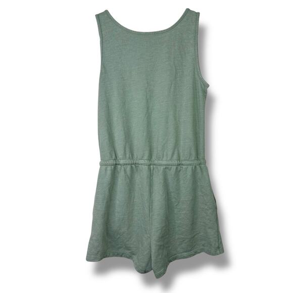 Lulus NWOT Perfect Lazy Day Sage Green Sleeveless Drawstring Lounge Romper Small - Picture 8 of 9